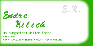 endre milich business card